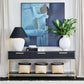 MORETTI 3-DRAWER CONSOLE TABLE/HALL TABLE SATIN BLACK  & GOLD LARGE - MyChocolateWood