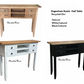 DAGENHAM  RUSTIC RECYCLED ELM HALL TABLE/CONSOLE 4 DRAWERS/2 SHELVES NATURAL/BLACK - MyChocolateWood