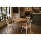 Tara Square Dining Table with white crossback chairs setting