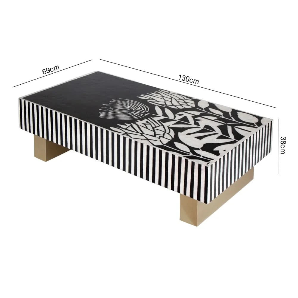 CYNTHIA PEARL VORTEX MOTHER OF PEARL HAND INLAY COFFEE TABLE - MyChocolateWood