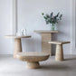 BARDOT ROUND CEMENT SIDE TABLE/LAMP TABLE NATURAL - MyChocolateWood