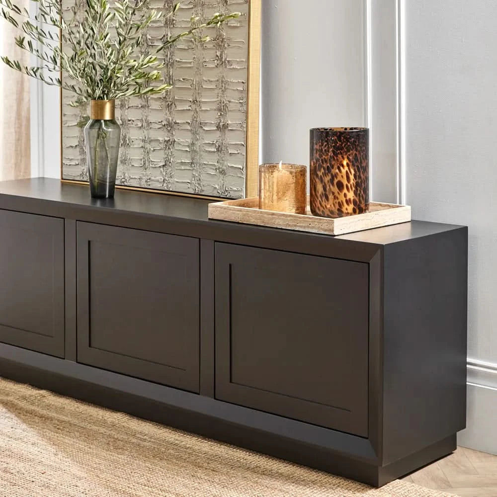 CARLSON OAK WOOD BLACK BUFFET/SIDEBOARD 200CM - MyChocolateWood