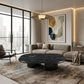 Sable Handmade Coffee Table - Mango Hardwood Top with Marble Inset Detail & Solid Marble Legs