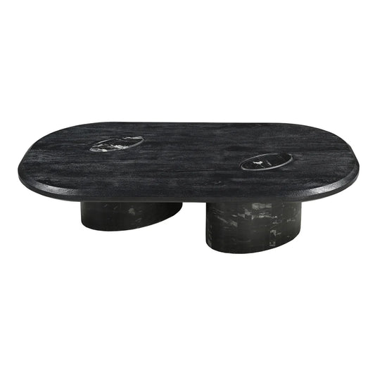Sable Handmade Coffee Table - Mango Hardwood Top with Marble Inset Detail & Solid Marble Legs