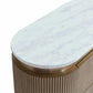 DENEUVE BEDSIDE TABLE ANTIQUE GOLD WITH CARRARA MARBLE TOP - MyChocolateWood