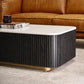 VERWOOD BRUSHED BLACK OAK WOOD BASE/SIVEC WHITE MARBLE TOP  COFFEE TABLE - MyChocolateWood