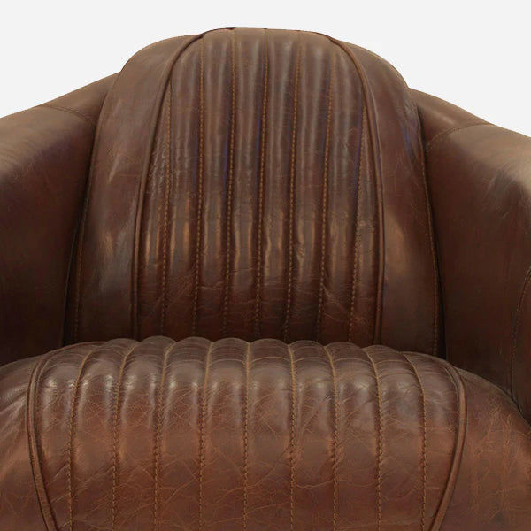 PINTO VINTAGE  LEATHER ARMCHAIR TOP GRAIN COW HIDE - MyChocolateWood