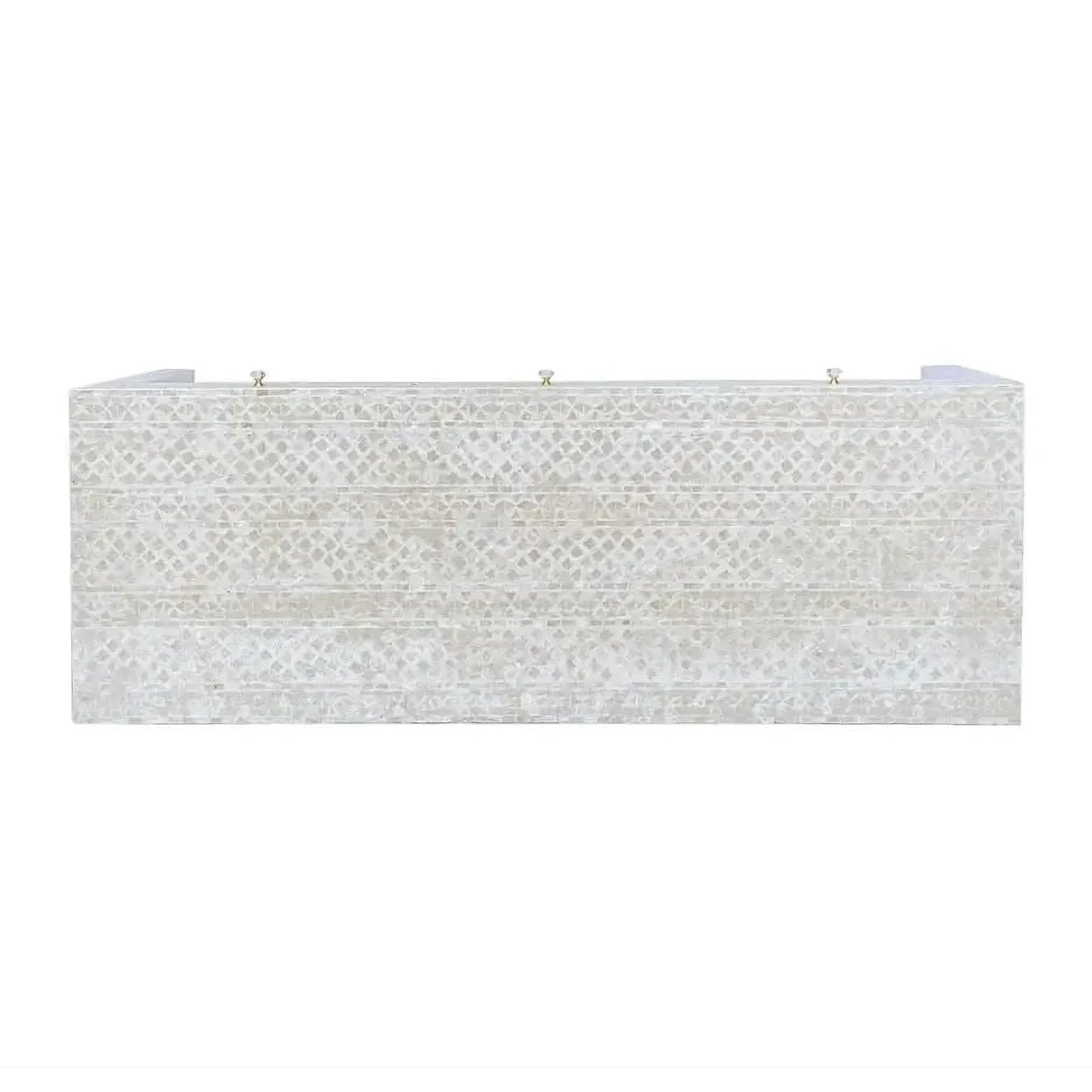 HEIDI MOTHER OF PEARL 3-DRAWER CONSOLE TABLE/HALL TABLE