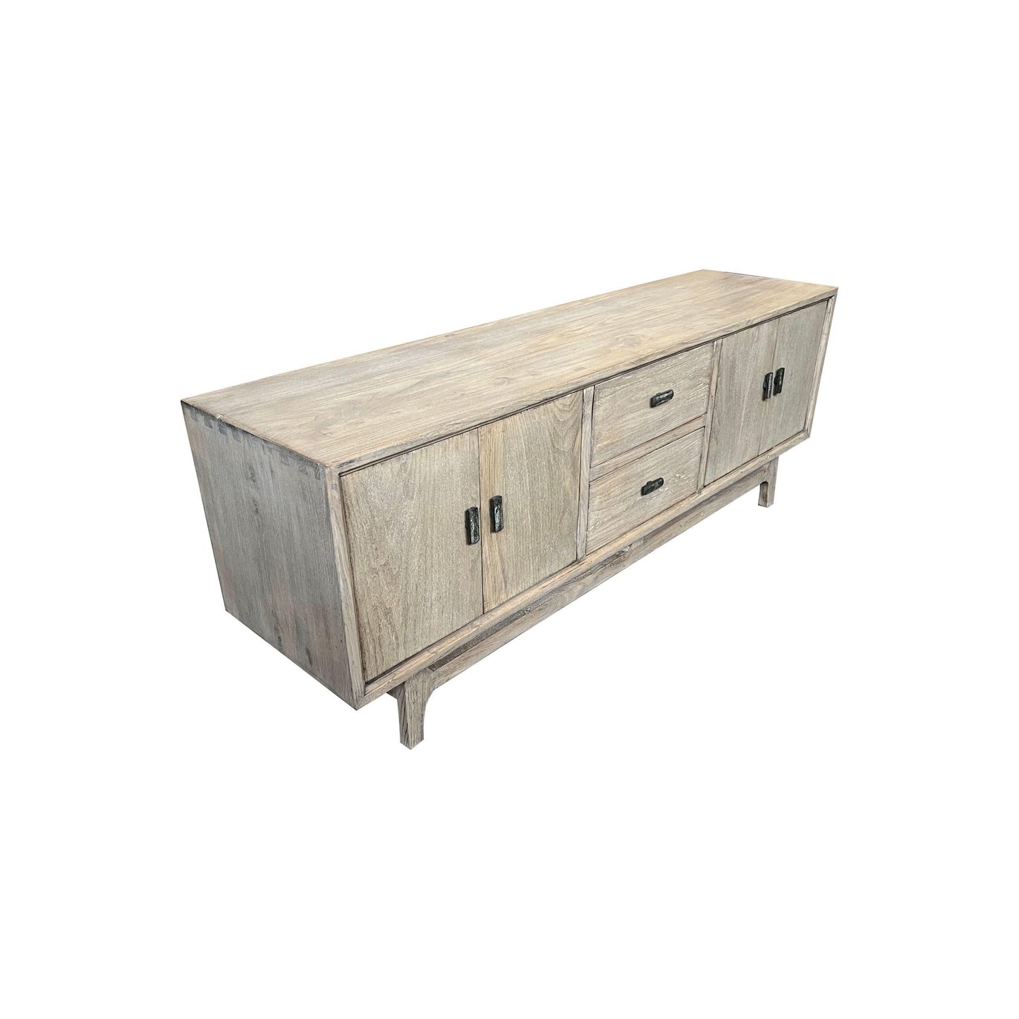NEVANA  RECYCLED ELM TIMBER TELEVISION UNIT 4 DOORS 2 DRAWERS NATURAL 160CM (Copy) - MyChocolateWood