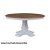 BECKETT HAMPTON STYLE SOLID MAHOGANY ROUND TRESTLE DINING TABLE IN ANTIQUE FRENCH OAK 152CM