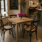 TARA SOLID OAK SQUARE DINING TABLE (90 X 90) NATURAL + 4 MELROSE SOLID OAK CROSSBACK CHAIRS BLACK - MyChocolateWood