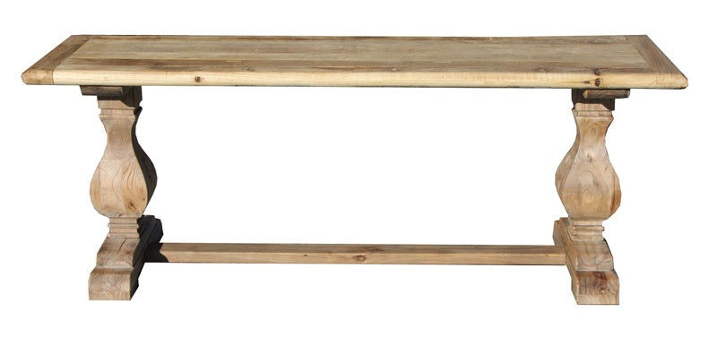 Solid elm Bordeaux hall table by MyChocolateWood, 150cm console table with sleek wooden surface and sturdy design.