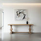 Bordeaux hall table by MyChocolateWood, solid elm wood console table, 150cm long with a sleek, natural finish.