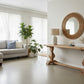 Bordeaux hall table by MyChocolateWood, 150cm solid elm wood console table with sleek design and natural wood finish.
