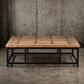 Medford Recycled Elm Wood Coffee Table/Iron Frame - Natural/Black - Industrial Style