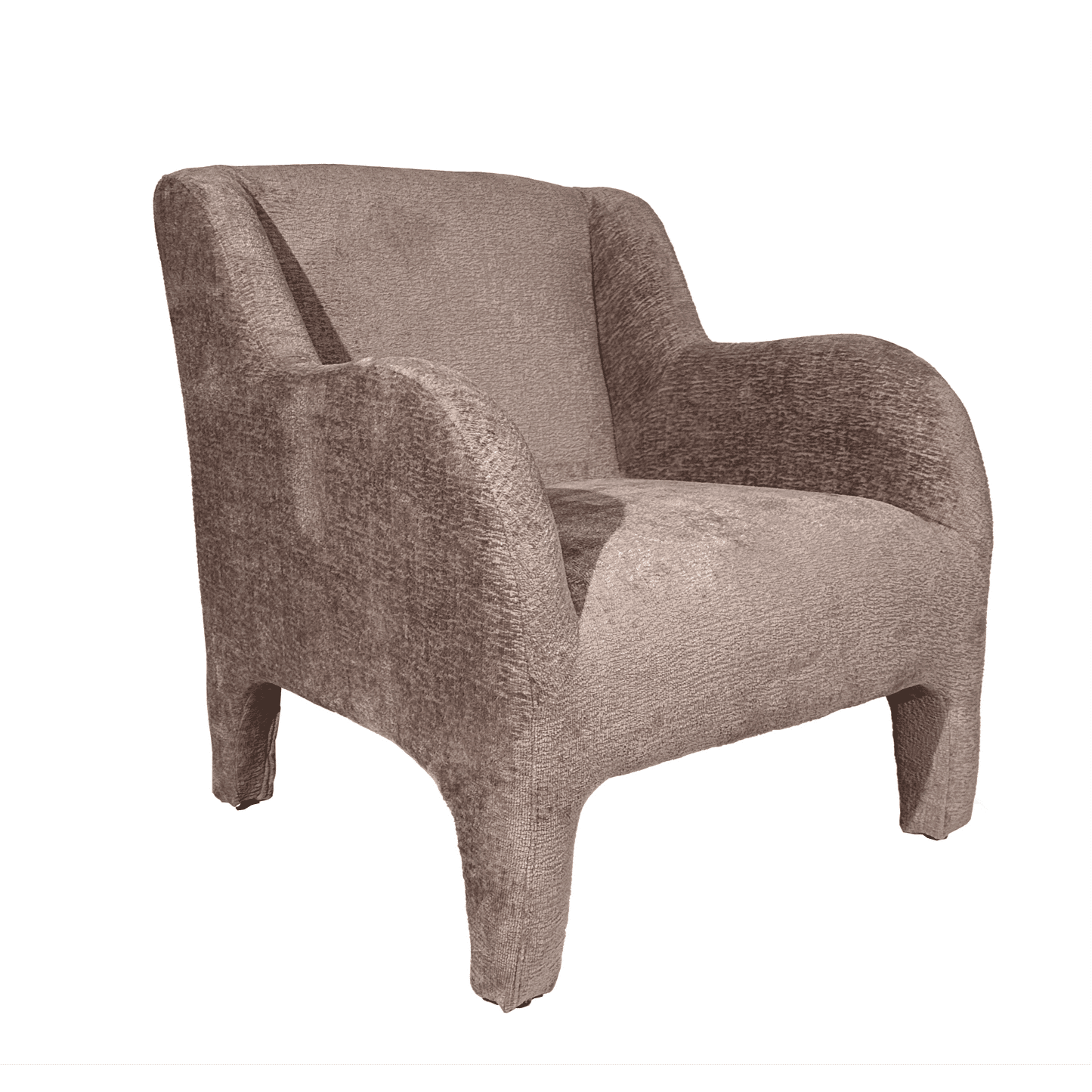 KITTY SOLID MAHOGANY ACCENT ARMCHAIR PEACH COLOUR - MyChocolateWood