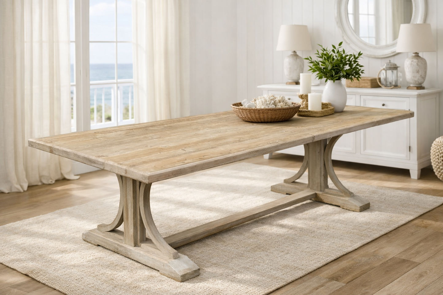 PROVENZ RECYCLED ELM RUSTIC DINING TABLE 200CM - MyChocolateWood