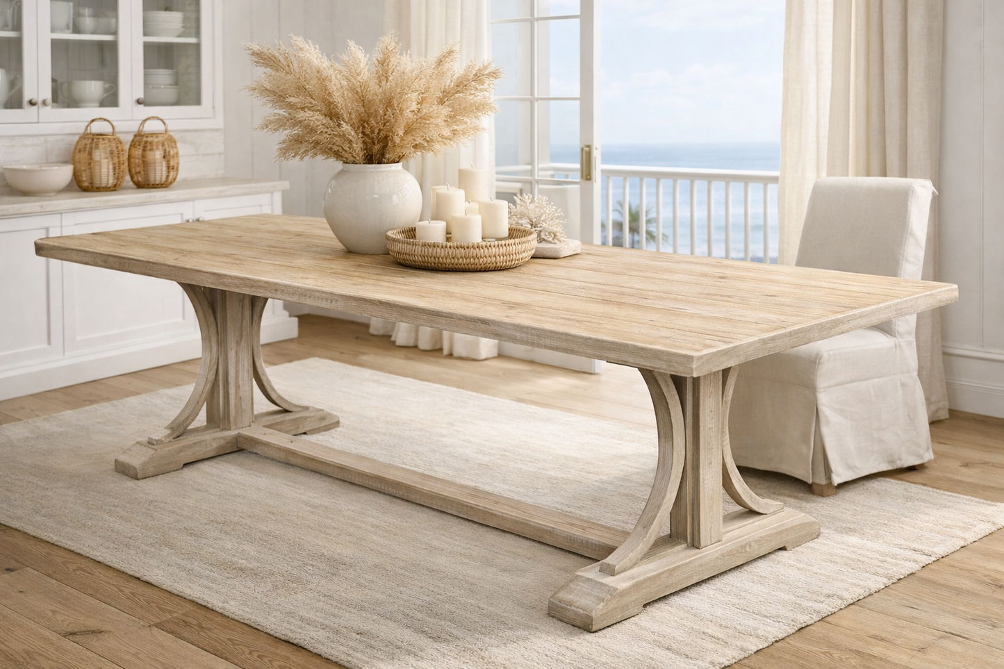PROVENZ RECYCLED ELM RUSTIC DINING TABLE 200CM - MyChocolateWood