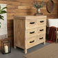 FAIRMONT RECLAIMED ELM TIMBER 6 DRAWER CHEST OF DRAWERS RUSTIC