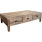 LORAN RECYCLED ELM RUSTIC 6 DRAWERS COFFEE TABLE - NATURAL - MyChocolateWood