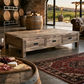 LORAN RECYCLED ELM RUSTIC 6 DRAWERS COFFEE TABLE - NATURAL - MyChocolateWood