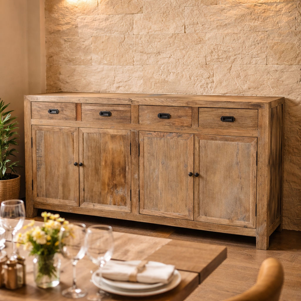 LORAN RECYCLED ELM RUSTIC BUFFET - NATURAL - MyChocolateWood