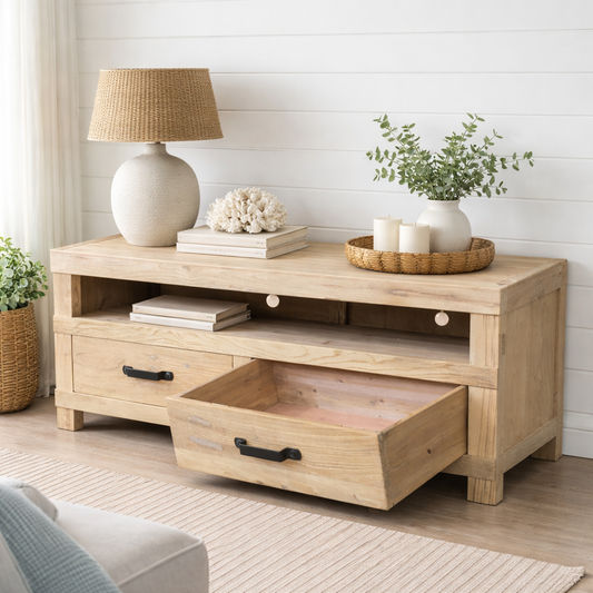 FAIRMONT RECYCLED ELM TV UNIT - 2 SIZES - MyChocolateWood