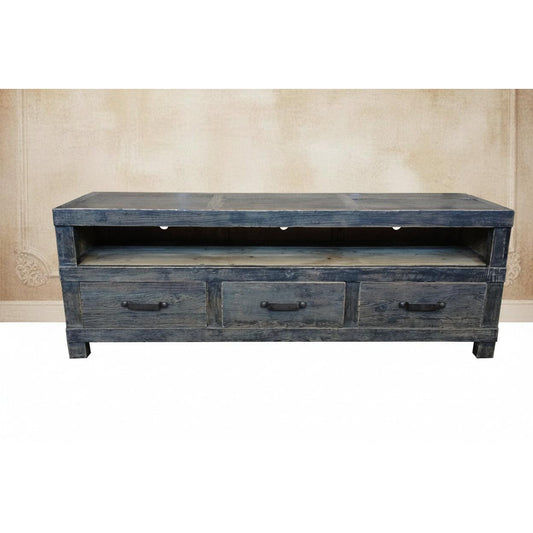 FAIRMONT RECYCLED ELM TV UNIT BLACKWASH - 2 SIZES - MyChocolateWood