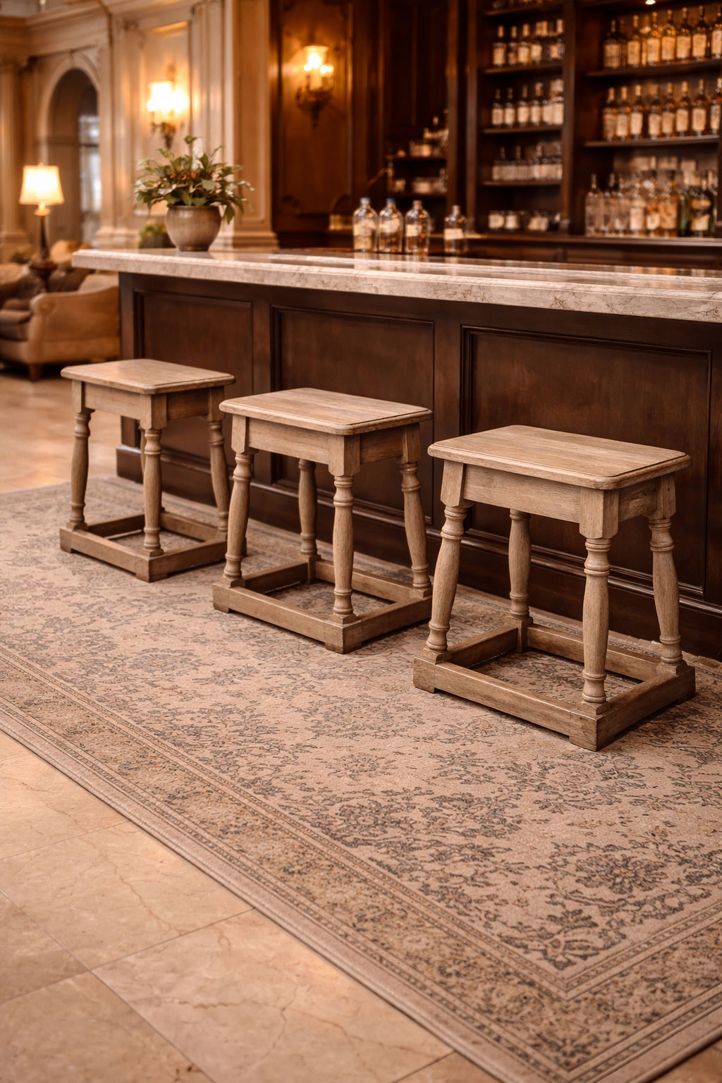 MORO RECLAIMED ELM BAR STOOL 45CM SQUARE FOOT - MyChocolateWood