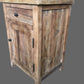 2 X LINDI RECYCLED ELM RUSTIC COUNTRY STYLE BEDSIDE TABLE WITH 1 DOOR & 1 DRAWER - MyChocolateWood
