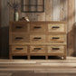 FAIRMONT 9-DRAWER SIDEBOARD BUFFET W/ IRON HANDLES IN RECYCLED ELM - MyChocolateWood