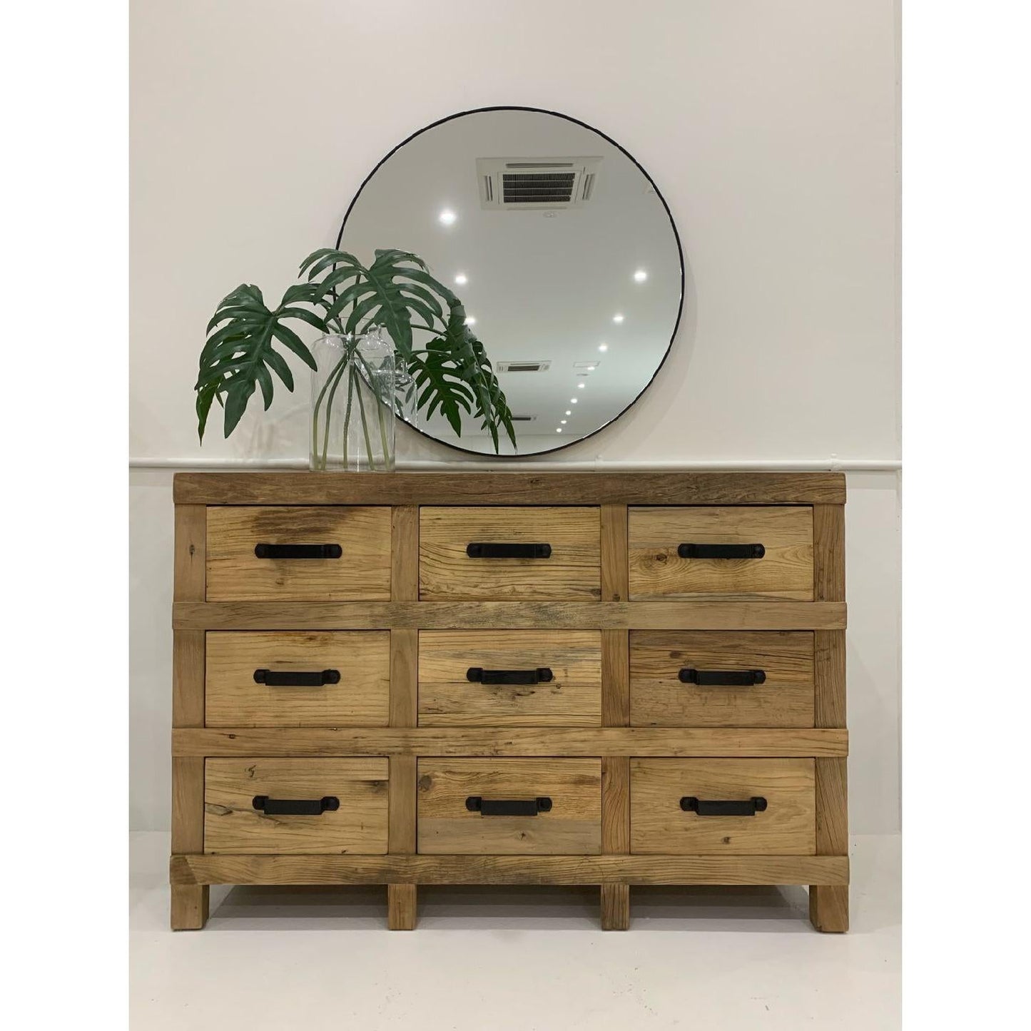 FAIRMONT 9-DRAWER SIDEBOARD BUFFET W/ IRON HANDLES IN RECYCLED ELM