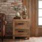 2 X FAIRMONT RECLAIMED ELM TIMBER 2 DRAWER BEDSIDE TABLE RUSTIC - MyChocolateWood