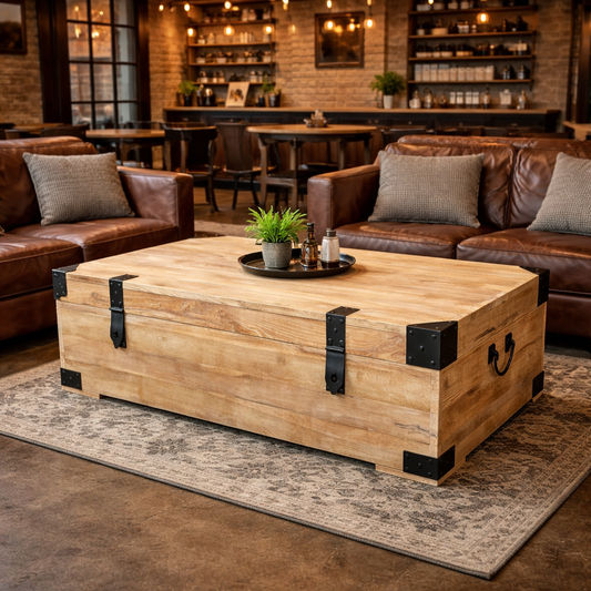 FAIRMONT RECYCLED ELM TRUNK/COFFEE TABLE 160CM IN NATURAL - MyChocolateWood