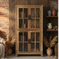 FAIRMONT RECYCLED ELM GLASS CABINET - NATURAL - MyChocolateWood