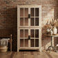 FAIRMONT RECYCLED ELM GLASS CABINET - NATURAL - MyChocolateWood