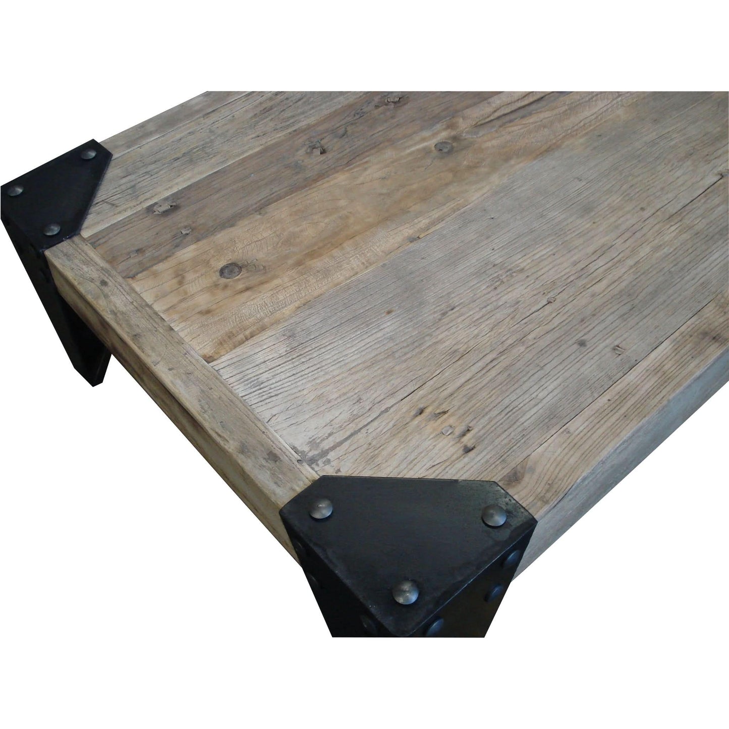 FAIRMONT 160CM RECYCLED ELM & IRON LEGS COFFEE TABLE - MyChocolateWood