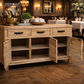 FAIRMONT BUFFET IN RECYCLED ELM 3 DOORS & 3 DRAWERS - MyChocolateWood