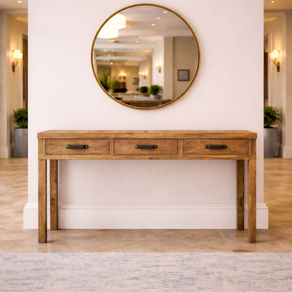 FAIRMONT HALL TABLE/CONSOLE TABLE IN RECYCLED ELM - 2 SIZES - MyChocolateWood