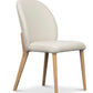 MOLARD TOP GRAIN LEATHER DINING CHAIR IN FROST - MyChocolateWood