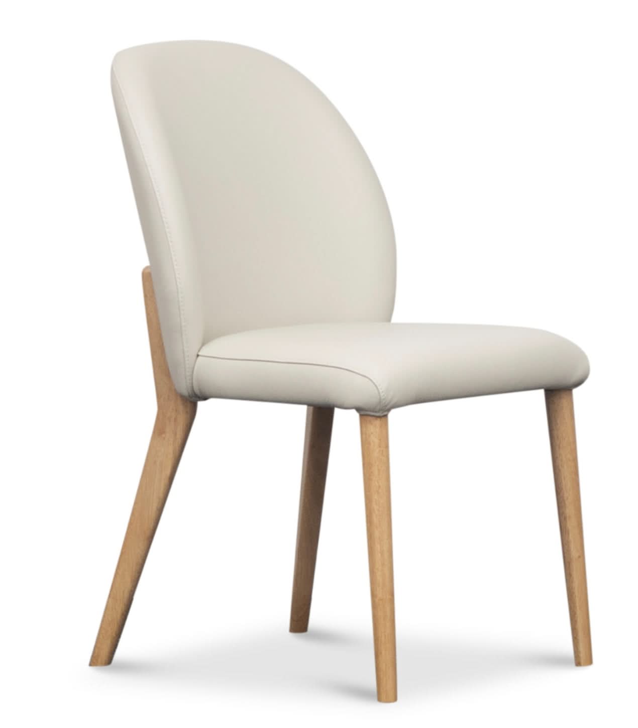 MOLARD TOP GRAIN LEATHER DINING CHAIR IN FROST - MyChocolateWood