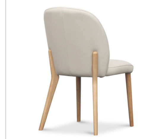 MOLARD TOP GRAIN LEATHER DINING CHAIR IN FROST - MyChocolateWood