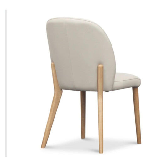MOLARD TOP GRAIN LEATHER DINING CHAIR IN FROST - MyChocolateWood
