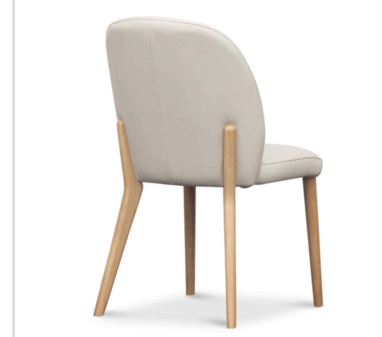 MOLARD TOP GRAIN LEATHER DINING CHAIR IN FROST - MyChocolateWood