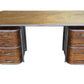 ARTURO SOLID FRUITWOOD/STEEL HOME OFFICE DESK WRITING DESK ART DECO STYLE - MyChocolateWood
