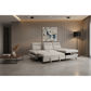 Libbi Fabric 2-Seater Sofa Bed with Right Facing Storage Chaise in Grey - Chocolate Wood