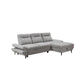 LIBBI FABRIC 2-SEATER SOFA BED WITH RHF STORAGE CHAISE GREY - MyChocolateWood