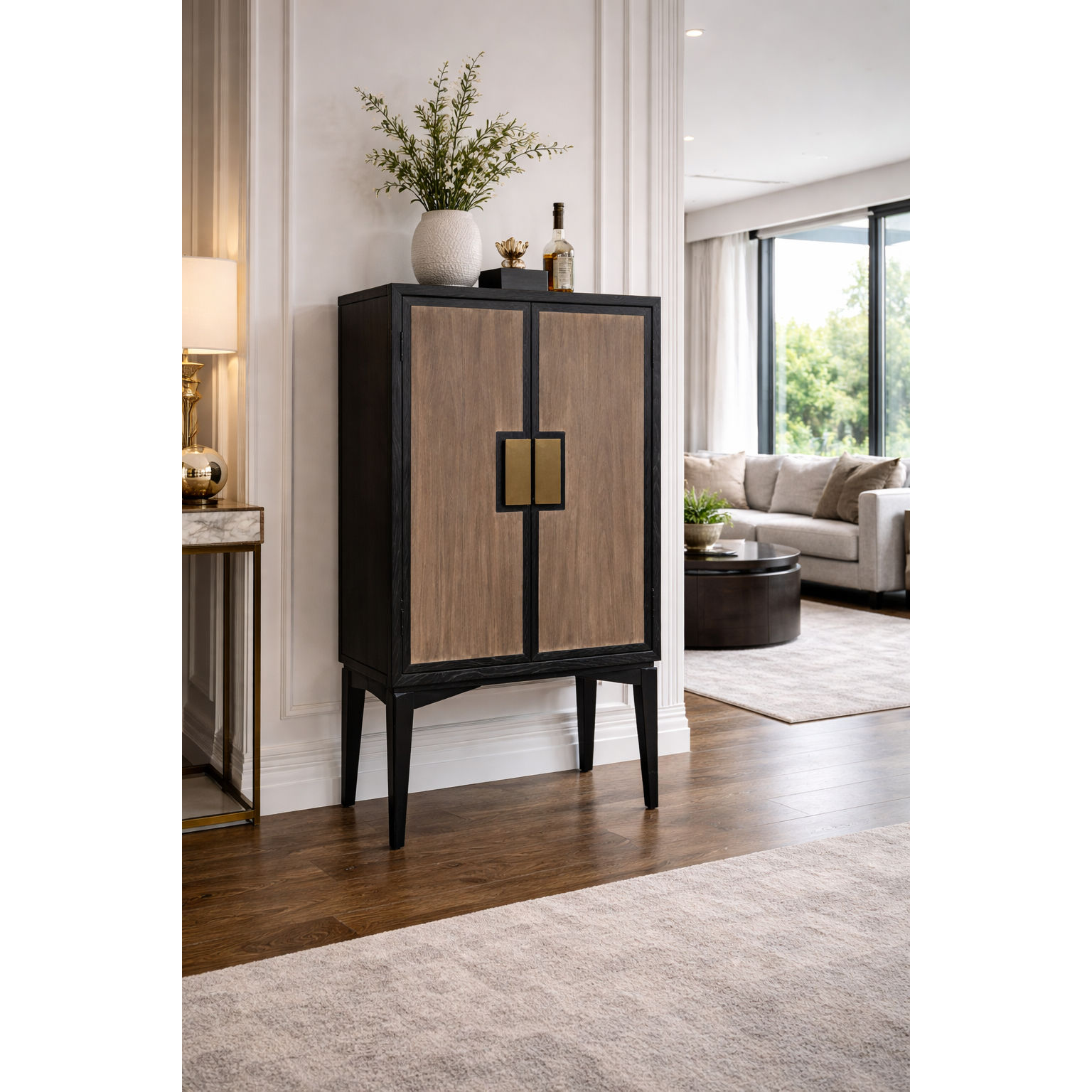 CHIKO VINTAGE STYLE 2-DOOR CABINET CUPBOARD BUFFET - MyChocolateWood