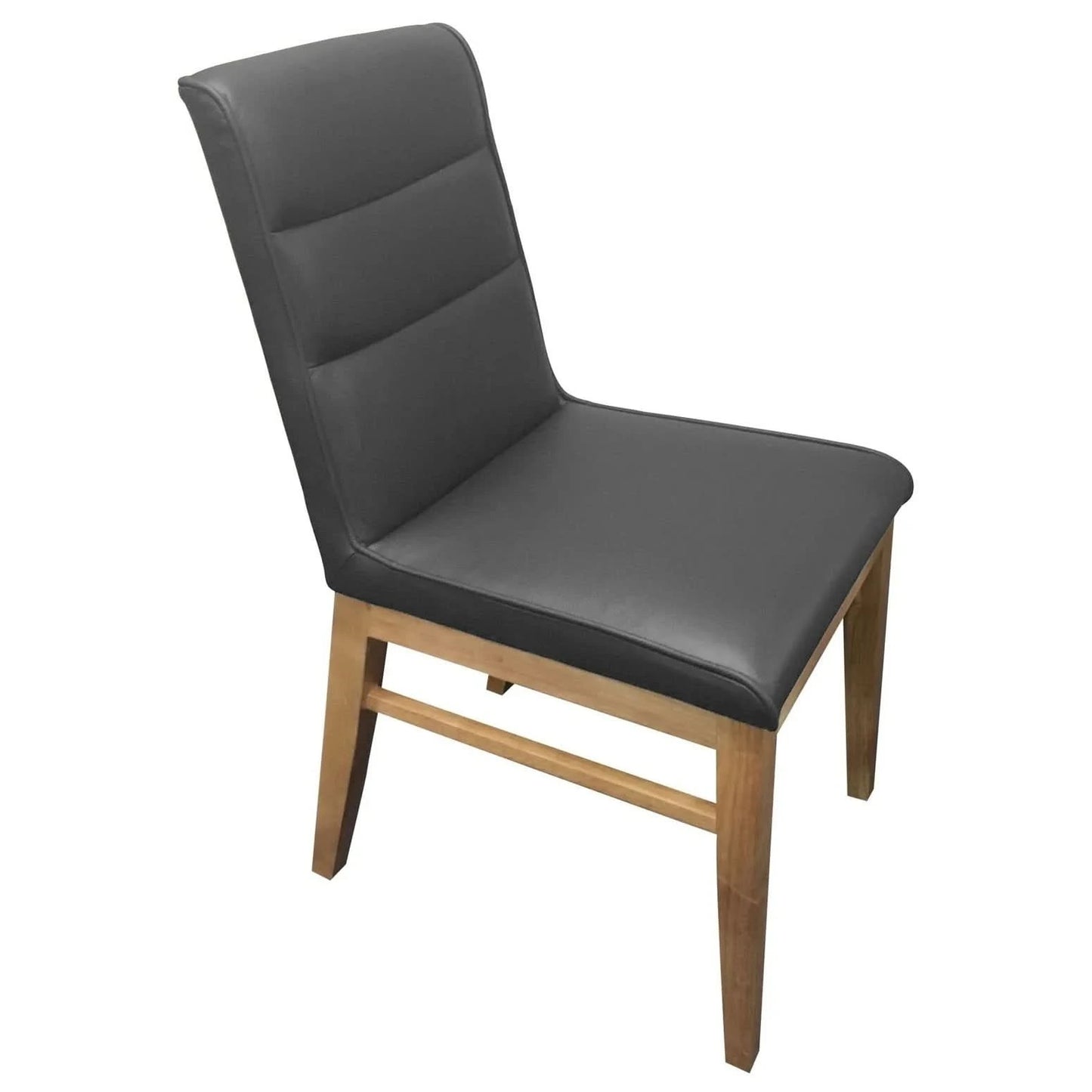 MORROW LEATHER DINING CHAIR GRAY/NATURAL - MyChocolateWood