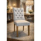 Santiago Fabric Dining Chair in Flaxeen - Chocolate Wood